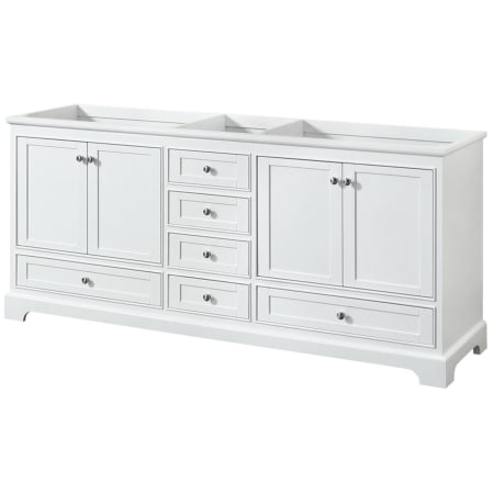 A large image of the Wyndham Collection WCS202080DCXSXXMXX White / Polished Chrome Hardware