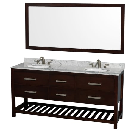 A large image of the Wyndham Collection WCS211172DUNOM70 Espresso / Carrera Top