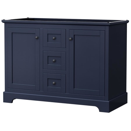 A large image of the Wyndham Collection WCV232348DCXSXXMXX Dark Blue / Matte Black Hardware