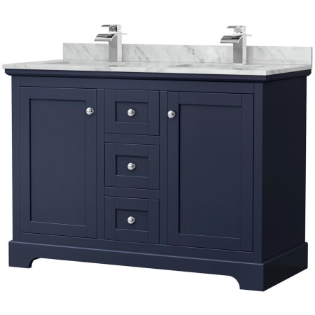 A large image of the Wyndham Collection WCV232348DCMUNSMXX Dark Blue / Polished Chrome Hardware