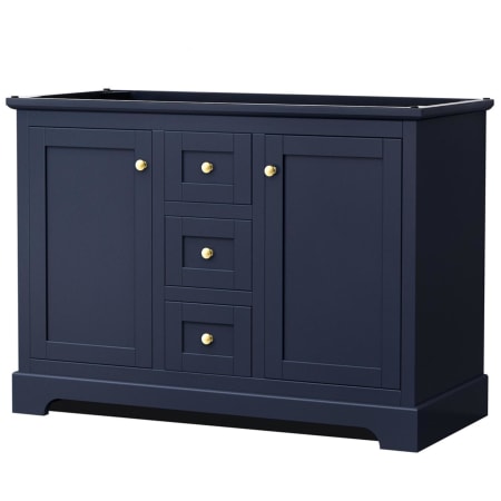 A large image of the Wyndham Collection WCV232348DCXSXXMXX Dark Blue / Brushed Gold Hardware