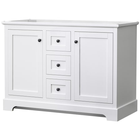 A large image of the Wyndham Collection WCV232348DCXSXXMXX White / Matte Black Hardware