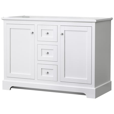 A large image of the Wyndham Collection WCV232348DCXSXXMXX White / Polished Chrome Hardware