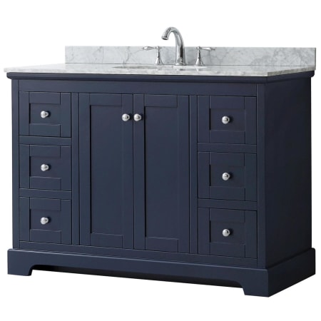 A large image of the Wyndham Collection WCV232348SCMUNOMXX Dark Blue / Polished Chrome Hardware