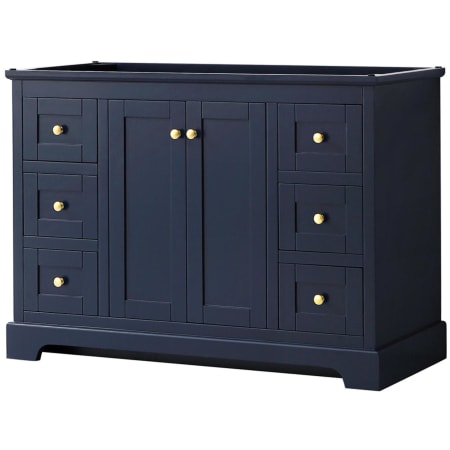 A large image of the Wyndham Collection WCV232348SCXSXXMXX Dark Blue / Brushed Gold Hardware