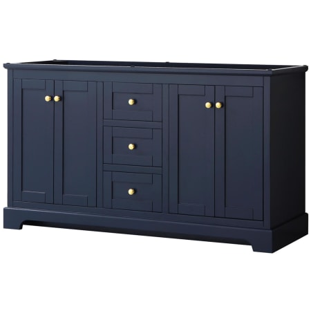 A large image of the Wyndham Collection WCV232360DCXSXXMXX Dark Blue / Brushed Gold Hardware