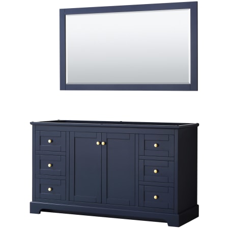 A large image of the Wyndham Collection WCV232360SCXSXXM58 Dark Blue / Brushed Gold Hardware
