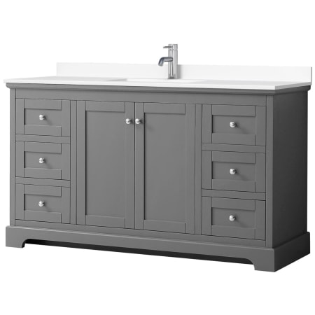 A large image of the Wyndham Collection WCV232360S-VCA-MXX Dark Gray / White Cultured Marble Top / Polished Chrome Hardware