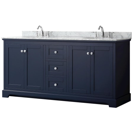 A large image of the Wyndham Collection WCV232372DCMUNOMXX Dark Blue / Polished Chrome Hardware