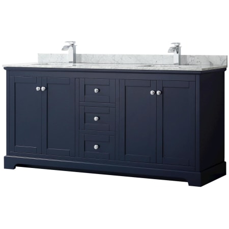A large image of the Wyndham Collection WCV232372DCMUNSMXX Dark Blue / Polished Chrome Hardware