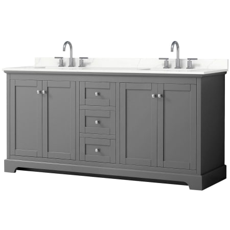 A large image of the Wyndham Collection WCV232372D-QTZ-US3MXX Dark Gray / Giotto Quartz Top / Polished Chrome Hardware