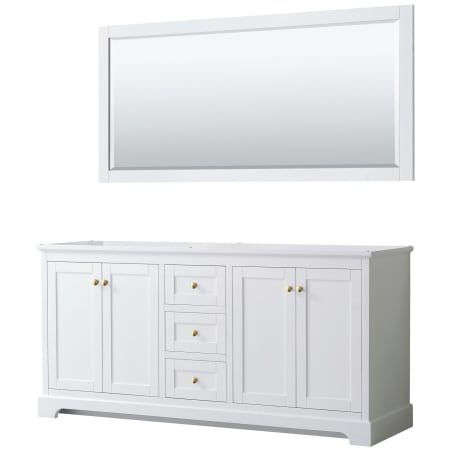 A large image of the Wyndham Collection WCV232372DCXSXXM70 White / Brushed Gold Hardware