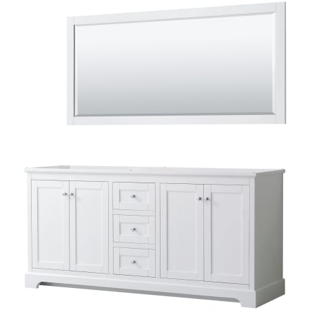 A large image of the Wyndham Collection WCV232372DCXSXXM70 White / Polished Chrome Hardware