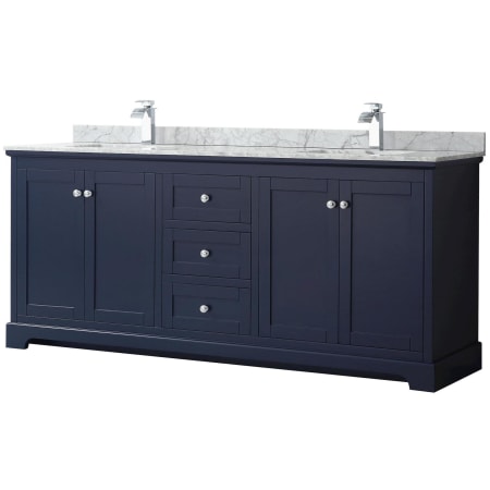 A large image of the Wyndham Collection WCV232380DCMUNSMXX Dark Blue / Polished Chrome Hardware