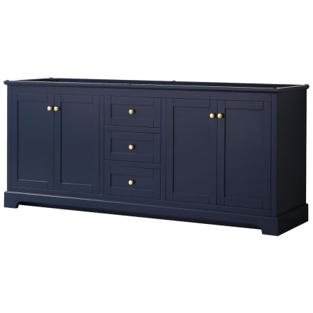 A large image of the Wyndham Collection WCV232380DCXSXXMXX Dark Blue / Brushed Gold Hardware