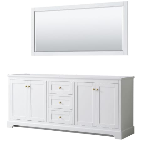 A large image of the Wyndham Collection WCV232380DCXSXXM70 White / Brushed Gold Hardware