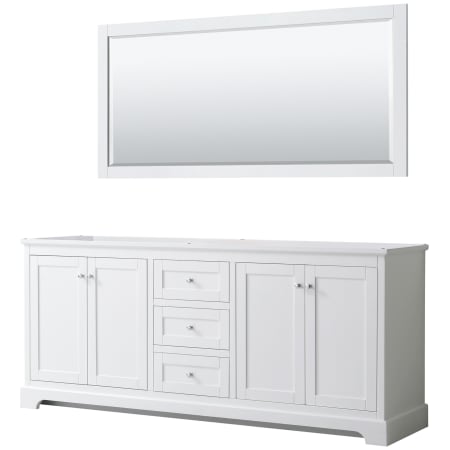 A large image of the Wyndham Collection WCV232380DCXSXXM70 White / Polished Chrome Hardware