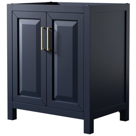 A large image of the Wyndham Collection WCV252530SCXSXXMXX Dark Blue / Brushed Gold Hardware