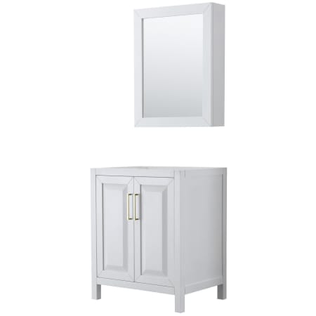 A large image of the Wyndham Collection WCV252530SCXSXXMED White / Brushed Gold Hardware