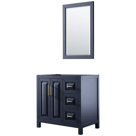 A large image of the Wyndham Collection WCV252536SCXSXXM24 Dark Blue / Brushed Gold Hardware