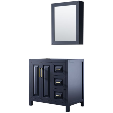 A large image of the Wyndham Collection WCV252536SCXSXXMED Dark Blue / Brushed Gold Hardware