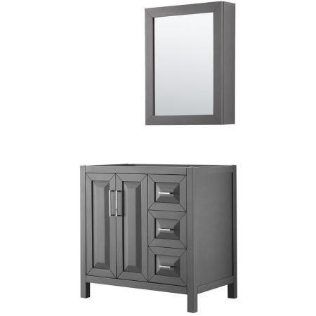 A large image of the Wyndham Collection WCV252536SCXSXXMED Dark Gray / Polished Chrome Hardware