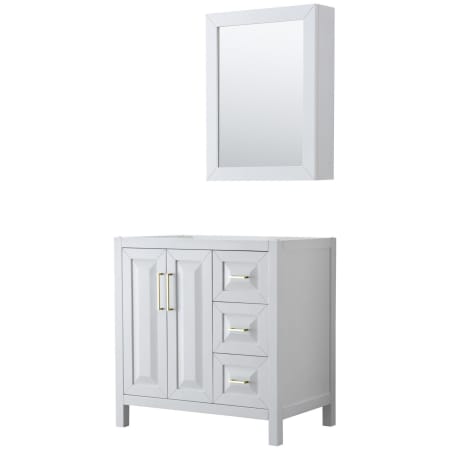 A large image of the Wyndham Collection WCV252536SCXSXXMED White / Brushed Gold Hardware