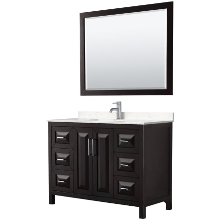 A large image of the Wyndham Collection WCV252548S-VCA-M46 Dark Espresso / Carrara Cultured Marble Top / Polished Chrome Hardware