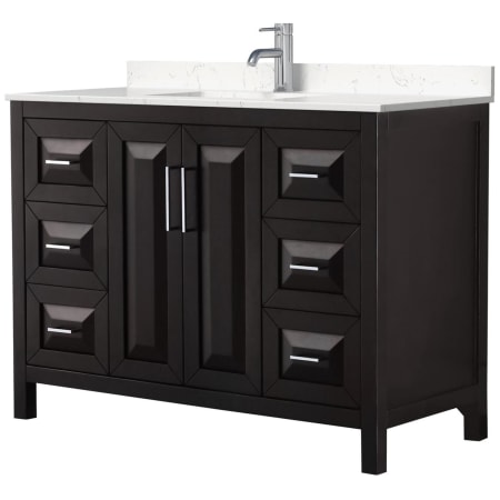 A large image of the Wyndham Collection WCV252548S-VCA-MXX Dark Espresso / Carrara Cultured Marble Top / Polished Chrome Hardware