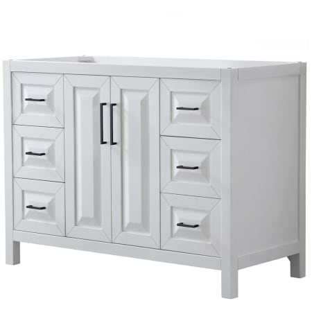 A large image of the Wyndham Collection WCV252548SCXSXXMXX White / Matte Black Hardware