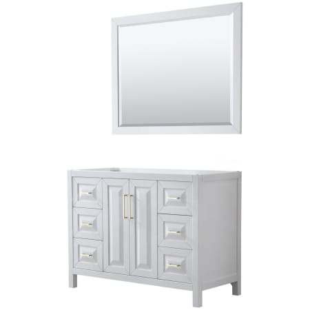 A large image of the Wyndham Collection WCV252548SCXSXXM46 White / Brushed Gold Hardware