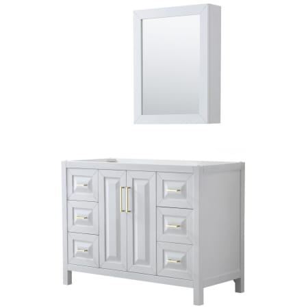 A large image of the Wyndham Collection WCV252548SCXSXXMED White / Brushed Gold Hardware