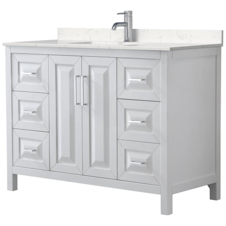 A large image of the Wyndham Collection WCV252548S-VCA-MXX White / Carrara Cultured Marble Top / Polished Chrome Hardware