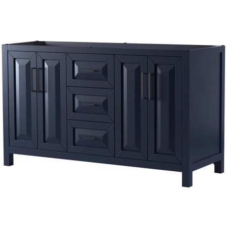 A large image of the Wyndham Collection WCV252560DCXSXXMXX Dark Blue / Matte Black Hardware