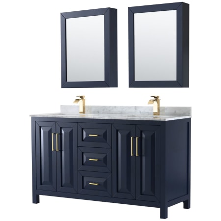 A large image of the Wyndham Collection WCV252560DUNSMED Dark Blue