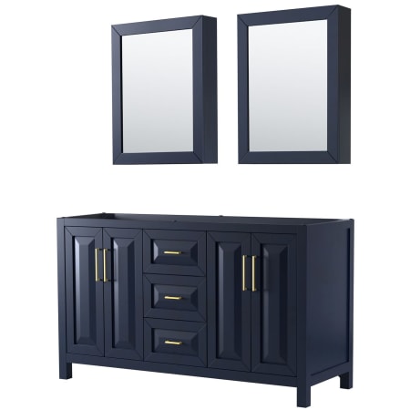 A large image of the Wyndham Collection WCV252560DCXSXXMED Dark Blue / Brushed Gold Hardware