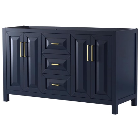 A large image of the Wyndham Collection WCV252560DCXSXXMXX Dark Blue / Brushed Gold Hardware