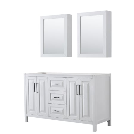 A large image of the Wyndham Collection WCV252560DCXSXXMED White / Matte Black Hardware