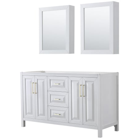 A large image of the Wyndham Collection WCV252560DCXSXXMED White / Brushed Gold Hardware