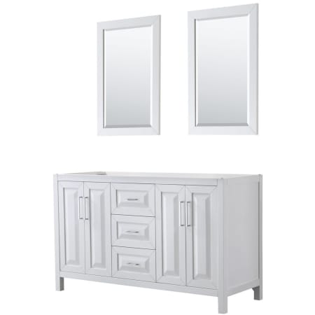 A large image of the Wyndham Collection WCV252560DCXSXXM24 White / Polished Chrome Hardware