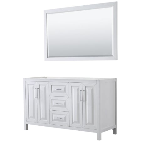 A large image of the Wyndham Collection WCV252560DCXSXXM58 White / Polished Chrome Hardware