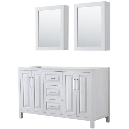 A large image of the Wyndham Collection WCV252560DCXSXXMED White / Polished Chrome Hardware