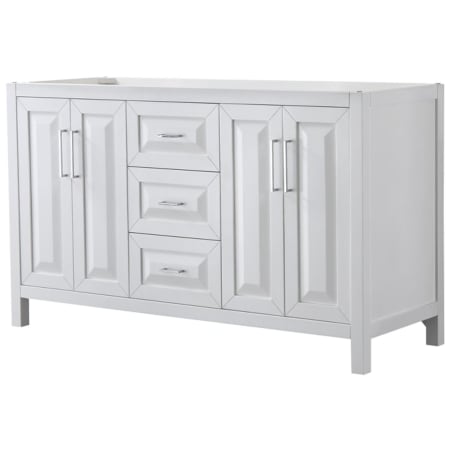 A large image of the Wyndham Collection WCV252560DCXSXXMXX White / Polished Chrome Hardware