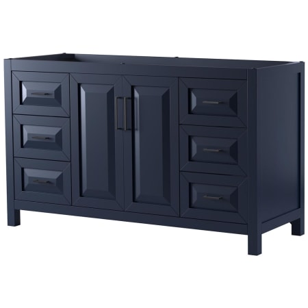 A large image of the Wyndham Collection WCV252560SCXSXXMXX Dark Blue / Matte Black Hardware