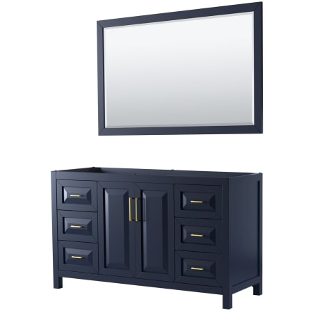 A large image of the Wyndham Collection WCV252560SCXSXXM58 Dark Blue / Brushed Gold Hardware