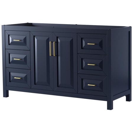 A large image of the Wyndham Collection WCV252560SCXSXXMXX Dark Blue / Brushed Gold Hardware