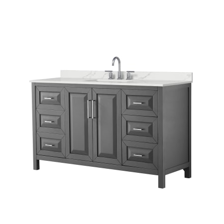 A large image of the Wyndham Collection WCV252560S-QTZ-US3MXX Dark Gray / Giotto Quartz Top / Polished Chrome Hardware