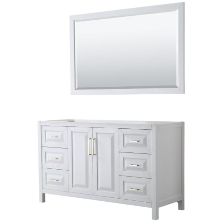 A large image of the Wyndham Collection WCV252560SCXSXXM58 White / Brushed Gold Hardware