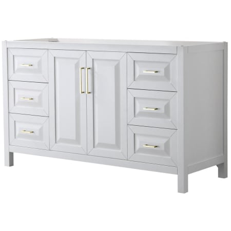 A large image of the Wyndham Collection WCV252560SCXSXXMXX White / Brushed Gold Hardware