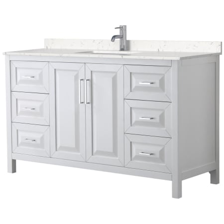 A large image of the Wyndham Collection WCV252560S-VCA-MXX White / Carrara Cultured Marble Top / Polished Chrome Hardware